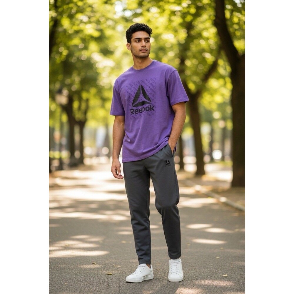 Reebok Men’s Purple Graphic thank YouTube-shirt Size L Sports Activewear Vibrant